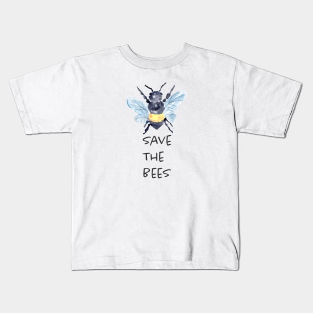 Save the Bees in watercolor Kids T-Shirt by Harpleydesign